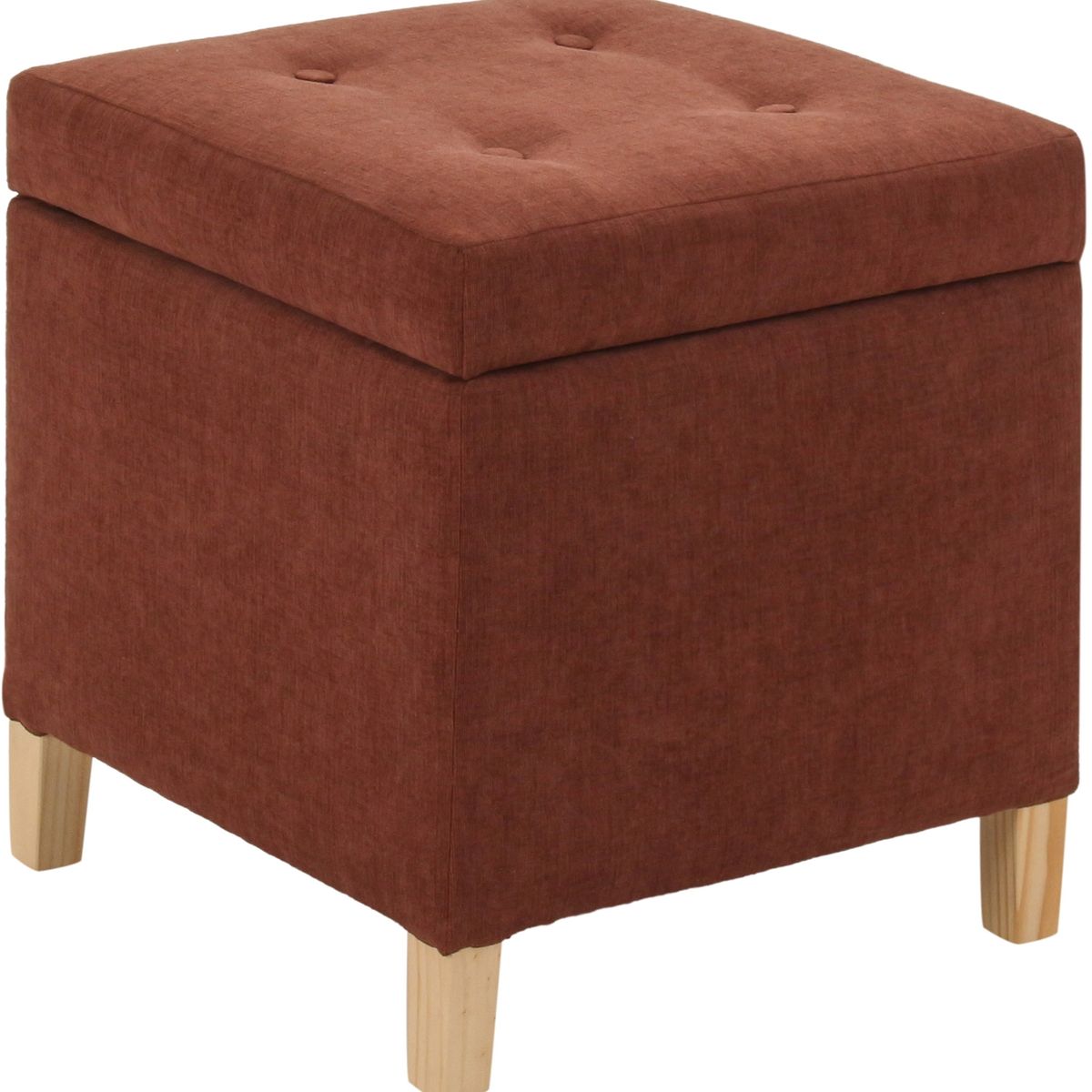 GENERICO - Pouf Rucato con Baúl Chocolate 46x46x50 cm Máxima Design
