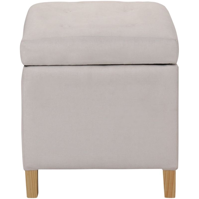 GENERICO - Pouf Baúl Rucato Blanco Felpa 46x46x50 cm Máxima Design