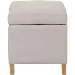 GENERICO - Pouf Baúl Rucato Blanco Felpa 46x46x50 cm Máxima Design