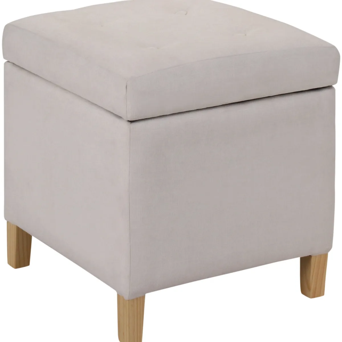 GENERICO - Pouf Baúl Rucato Blanco Felpa 46x46x50 cm Máxima Design.