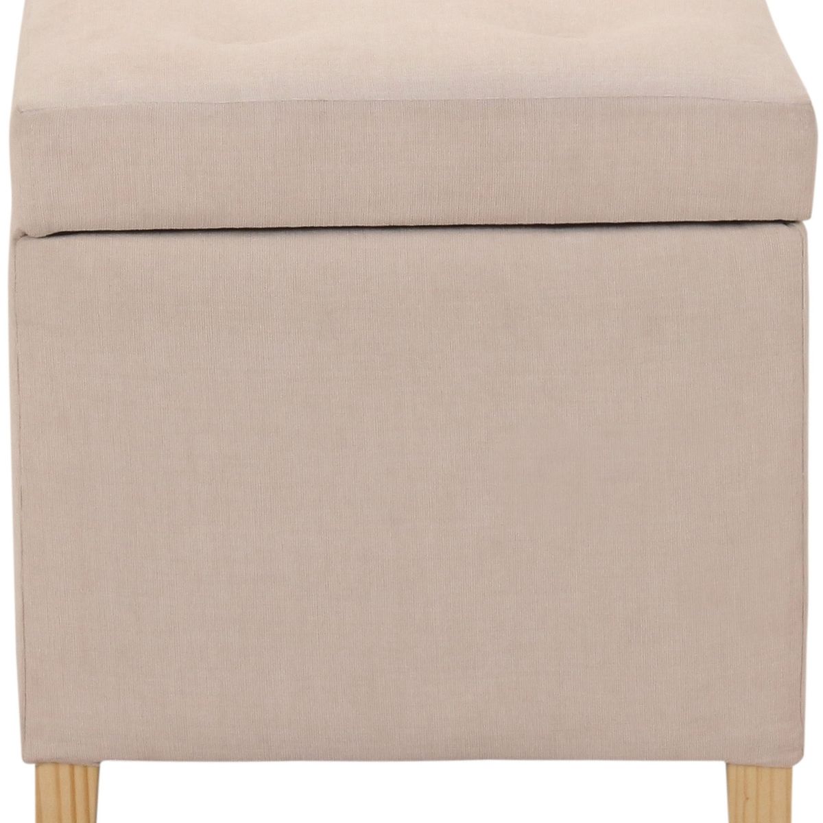 GENERICO - Pouf Baúl Rucato Beige Felpa 46x46x50 cm Máxima Design