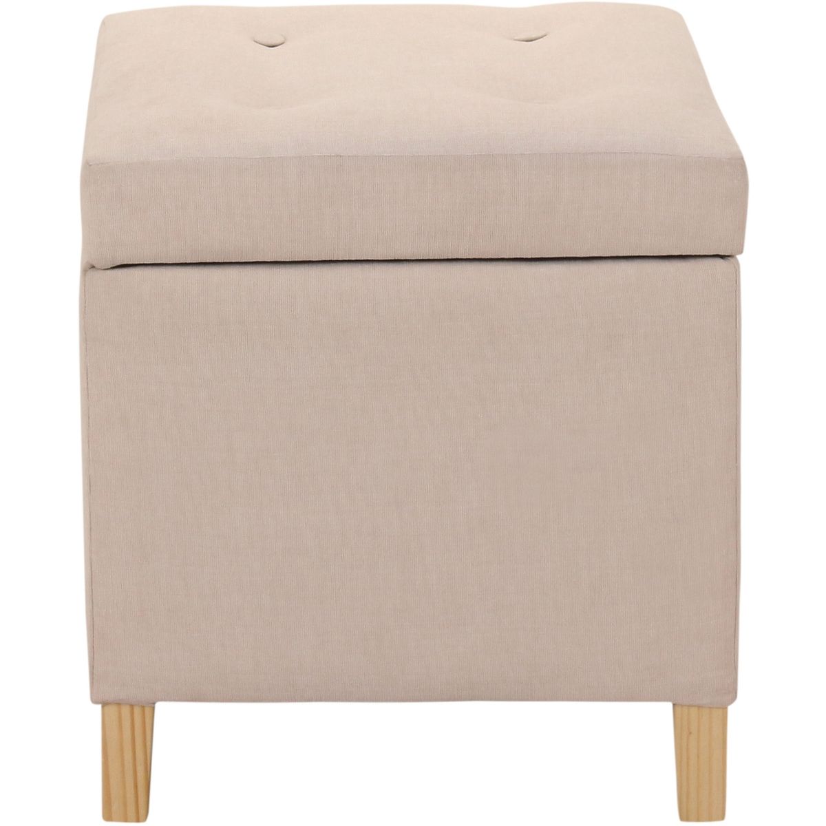 GENERICO - Pouf Baúl Rucato Beige Felpa 46x46x50 cm Máxima Design