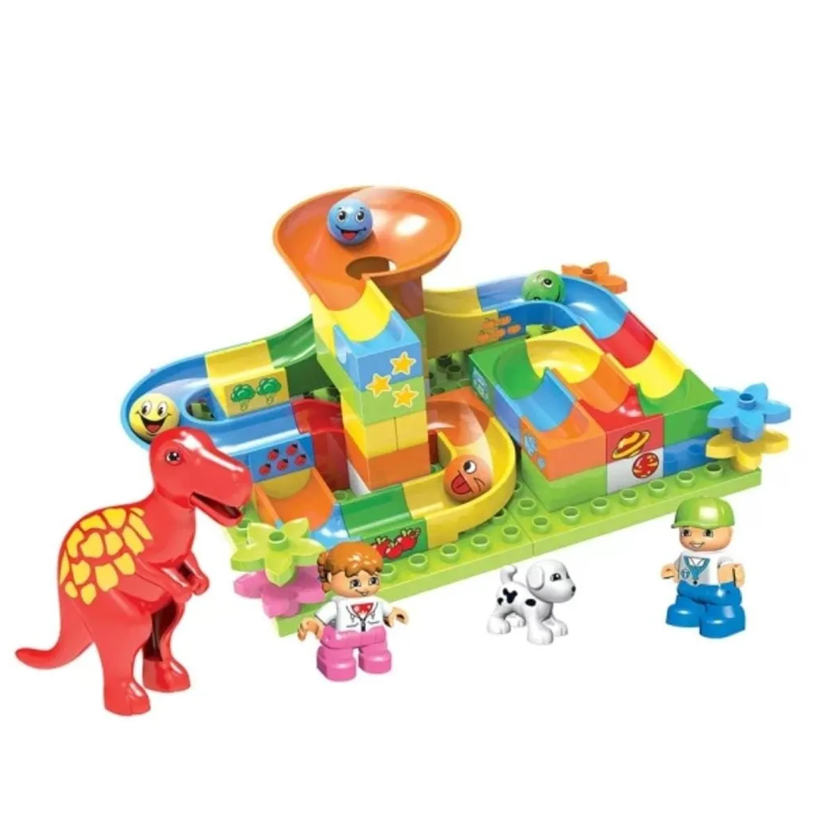 GENERICO - Bloque Didáctico construcción tobogán 72 pcs Comp Lego Duplo