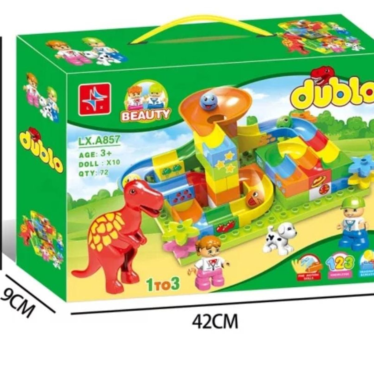 GENERICO - Bloque Didáctico construcción tobogán 72 pcs Comp Lego Duplo