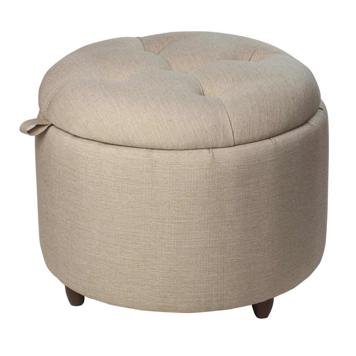 GENERICO - Pouf Zoe con Baúl Omega Beige 60x60x50 cm Máxima Design