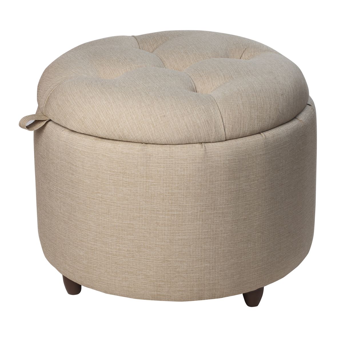 GENERICO - Pouf Zoe con Baúl Omega Beige 60x60x50 cm Máxima Design