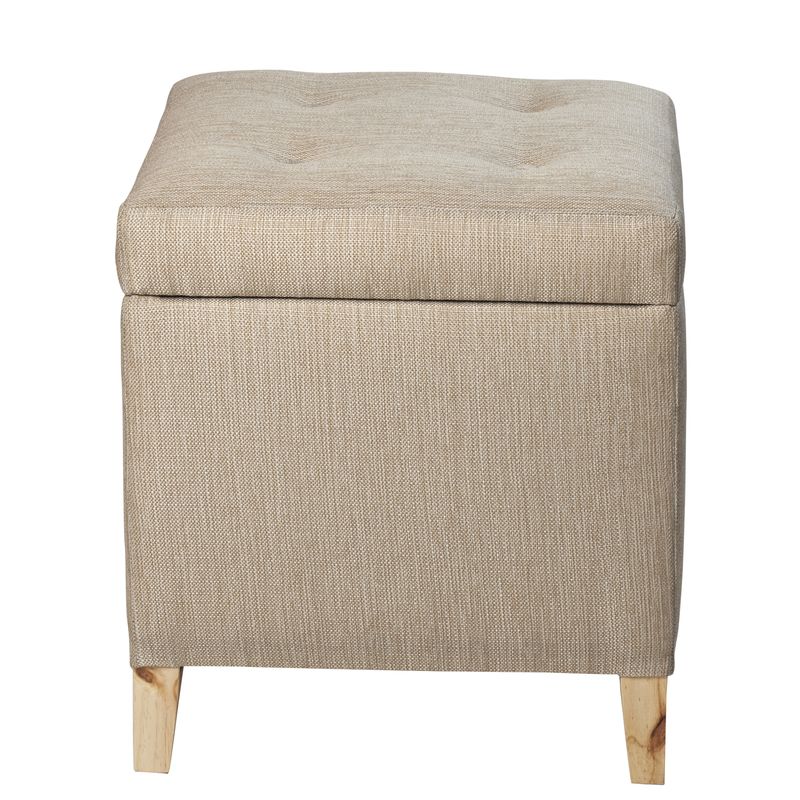 GENERICO - Pouf Baúl Rucato Beige Omega 46x46x50 cm Máxima Design
