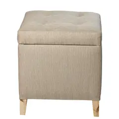 GENERICO - Pouf Baúl Rucato Beige Omega 46x46x50 cm Máxima Design