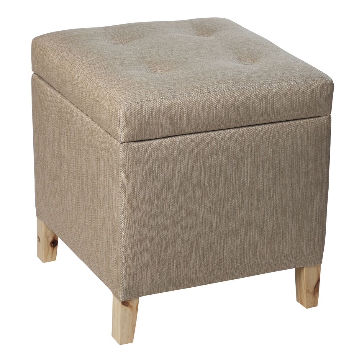 GENERICO - Pouf Baúl Rucato Beige Omega 46x46x50 cm Máxima Design
