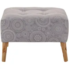 GENERICO - Pouf Petrum Mándala Gris Estampado 62x42x42 cm Máxima Design