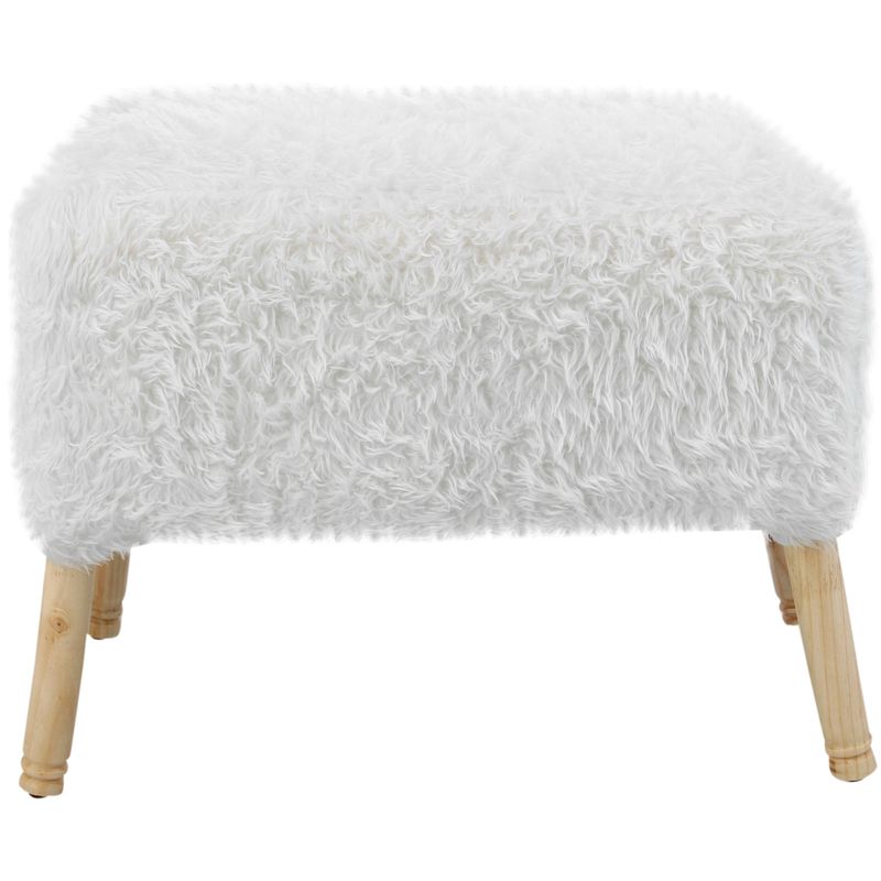 GENERICO - Pouf Petrum Isidora Blanco Piel Sintética 62x42x42 cm Máxima Design