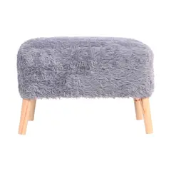 GENERICO - Pouf Petrum Gris Piel Sintética 62x42x42 cm Máxima Design