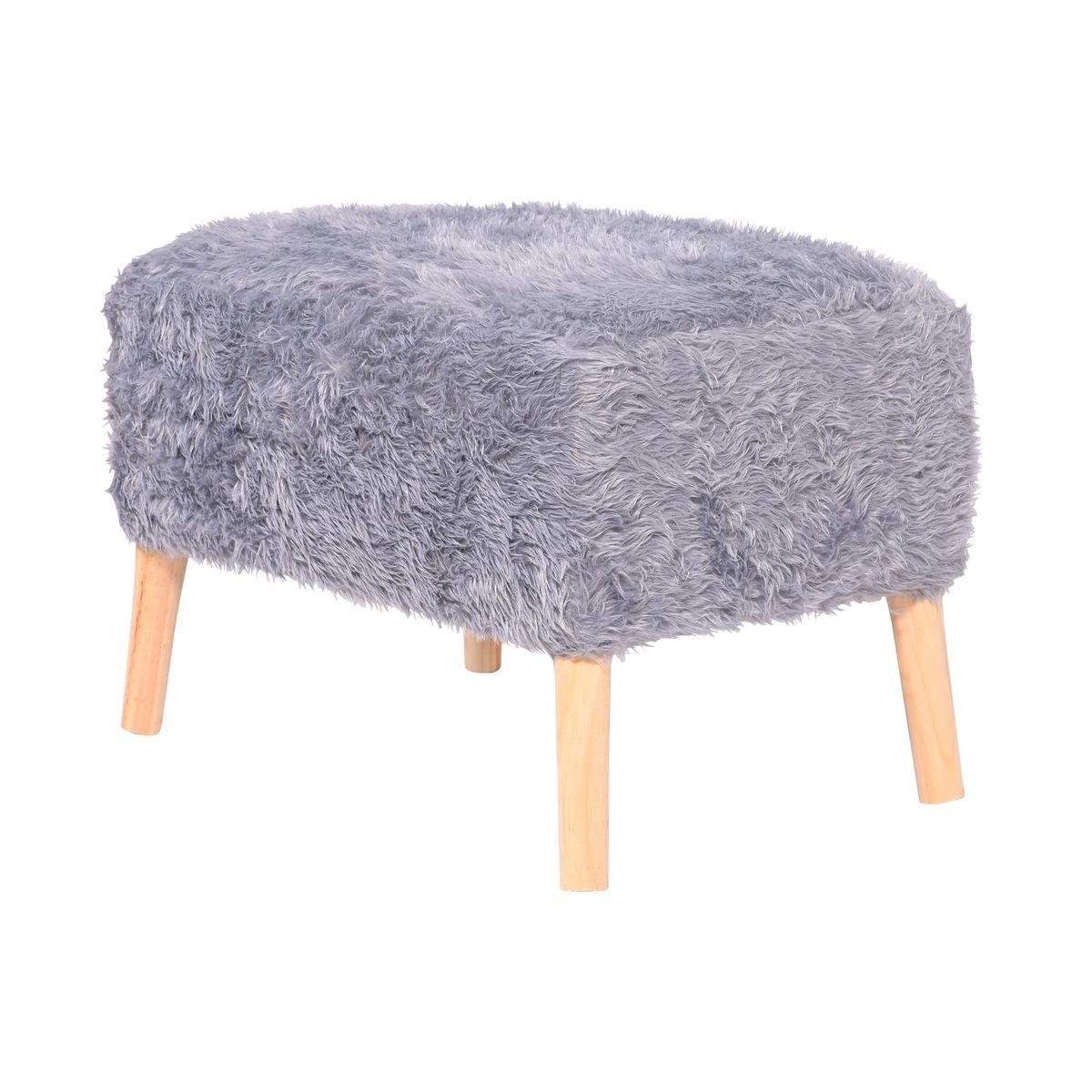 GENERICO - Pouf Petrum Gris Piel Sintética 62x42x42 cm Máxima Design