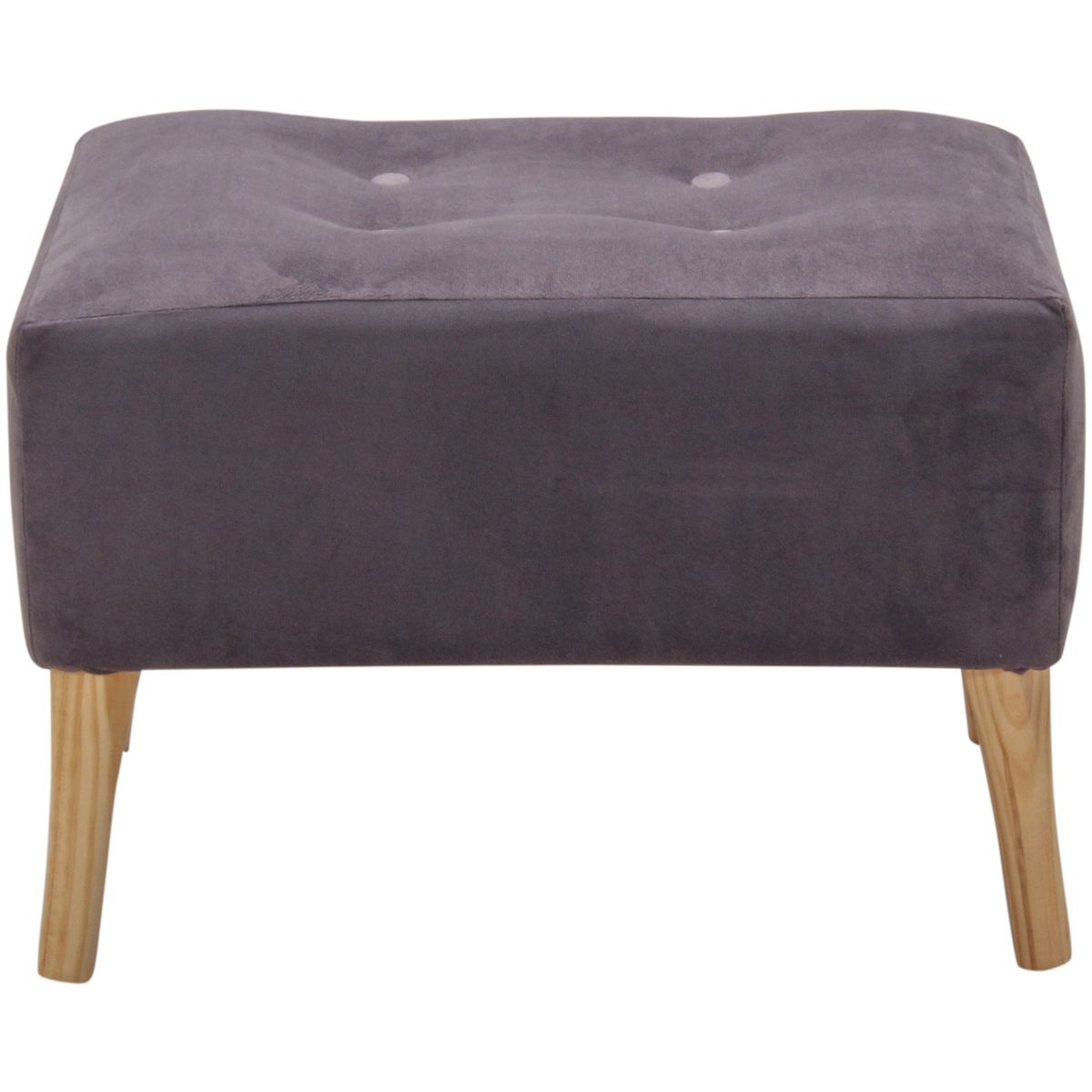 GENERICO - Pouf Petrum Gris Felpa 62x42x42 cm Máxima Design