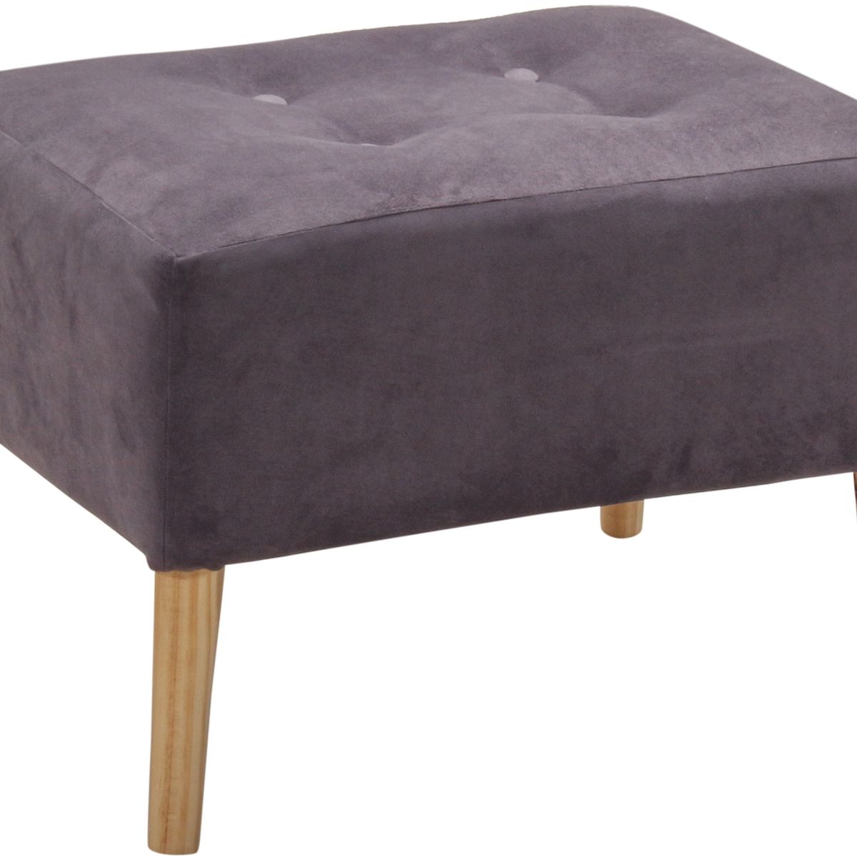 GENERICO - Pouf Petrum Gris Felpa 62x42x42 cm Máxima Design