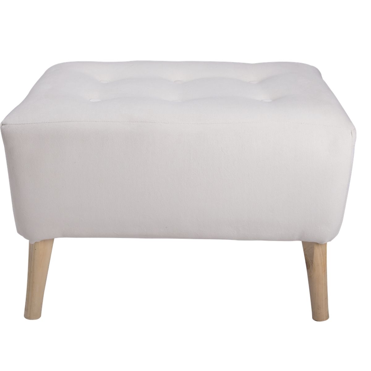 GENERICO - Pouf Petrum con Capitone Blanco 62x42x42 cm Máxima Design