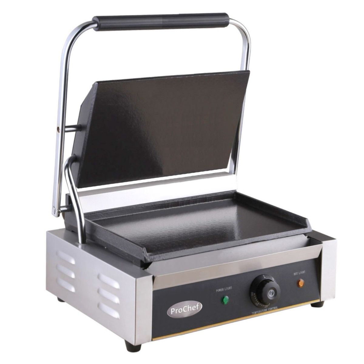 PROCHEF - Plancha Sandwichera Panini Grill Acero Inox. Lisa