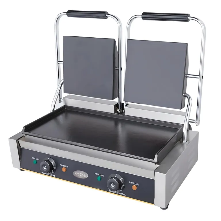 PROCHEF Plancha Sandwichera doble Panini Grill Acero Inox.