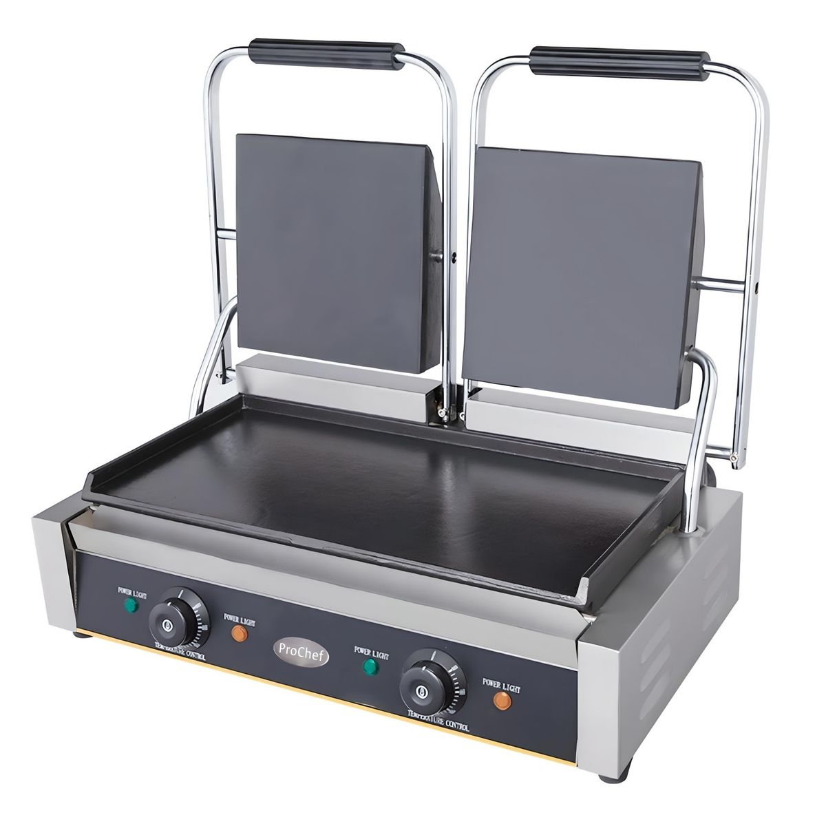 PROCHEF - Plancha Sandwichera doble Panini Grill Acero Inox.