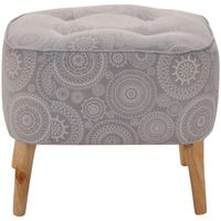 Pouf Máxima Mándala Gris Estampado 55x45x45 cm Máxima Design