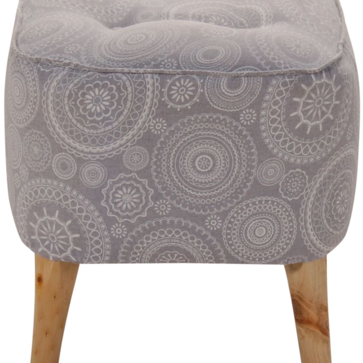 GENERICO - Pouf Máxima Mándala Gris Estampado 55x45x45 cm Máxima Design