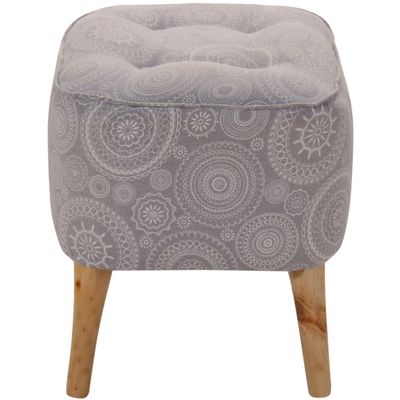 Imagen 2 del producto Pouf Máxima Mándala Gris Estampado 55x45x45 cm Máxima Design