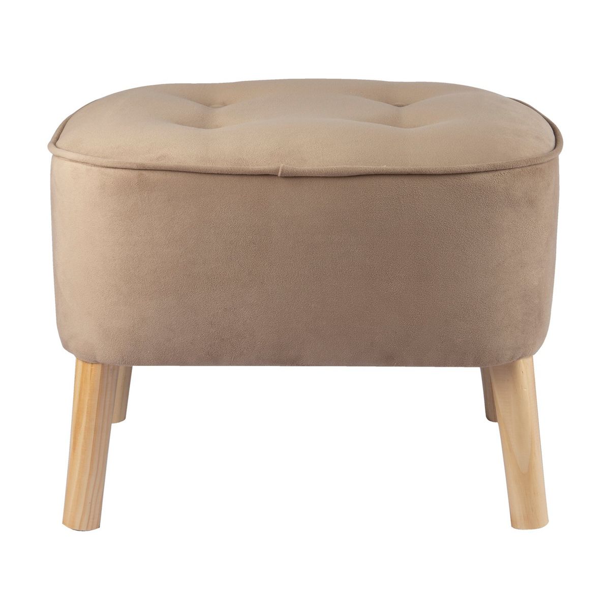 GENERICO - Pouf Máxima Beige Felpa 55x45x45 cm Máxima Design