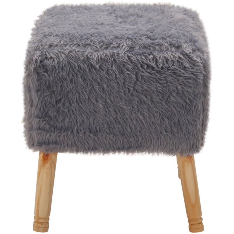 GENERICO - Pouf Kira Gris Piel Sintética 42x42x43 cm Máxima Design