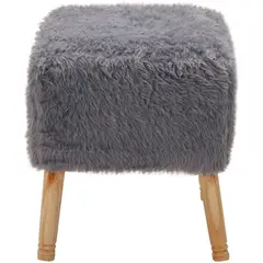 GENERICO - Pouf Kira Gris Piel Sintética 42x42x43 cm Máxima Design