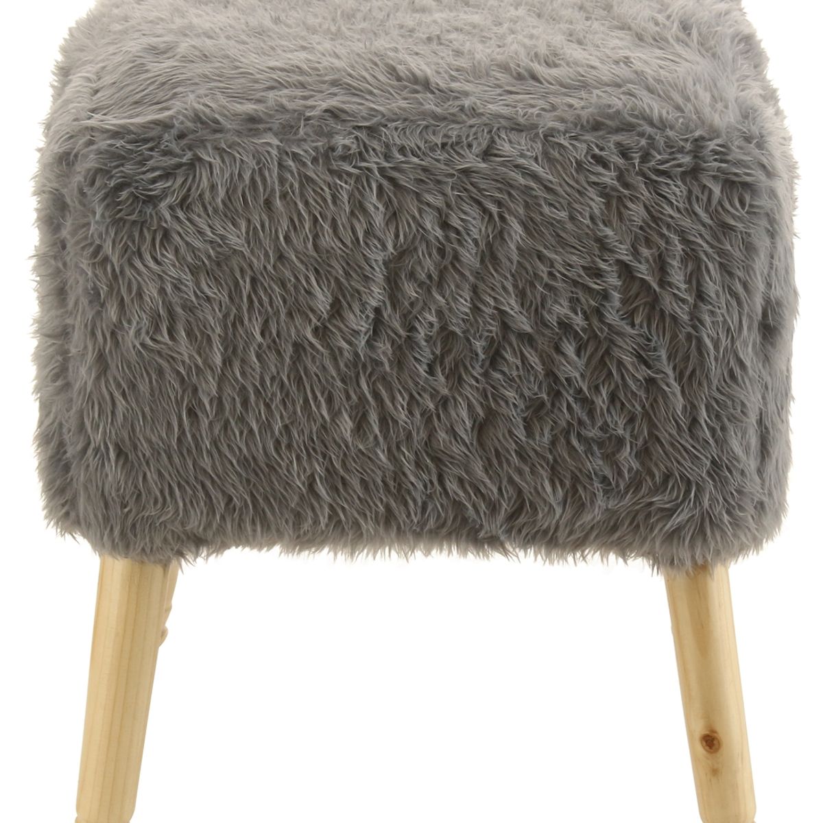 GENERICO - Pouf Kira Gris Piel Sintética 42x42x43 cm Máxima Design