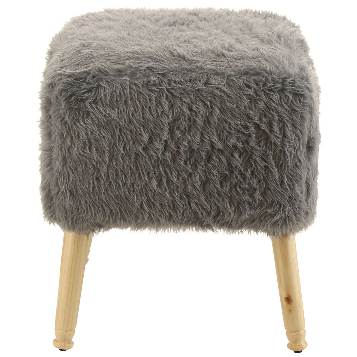 GENERICO - Pouf Kira Gris Piel Sintética 42x42x43 cm Máxima Design