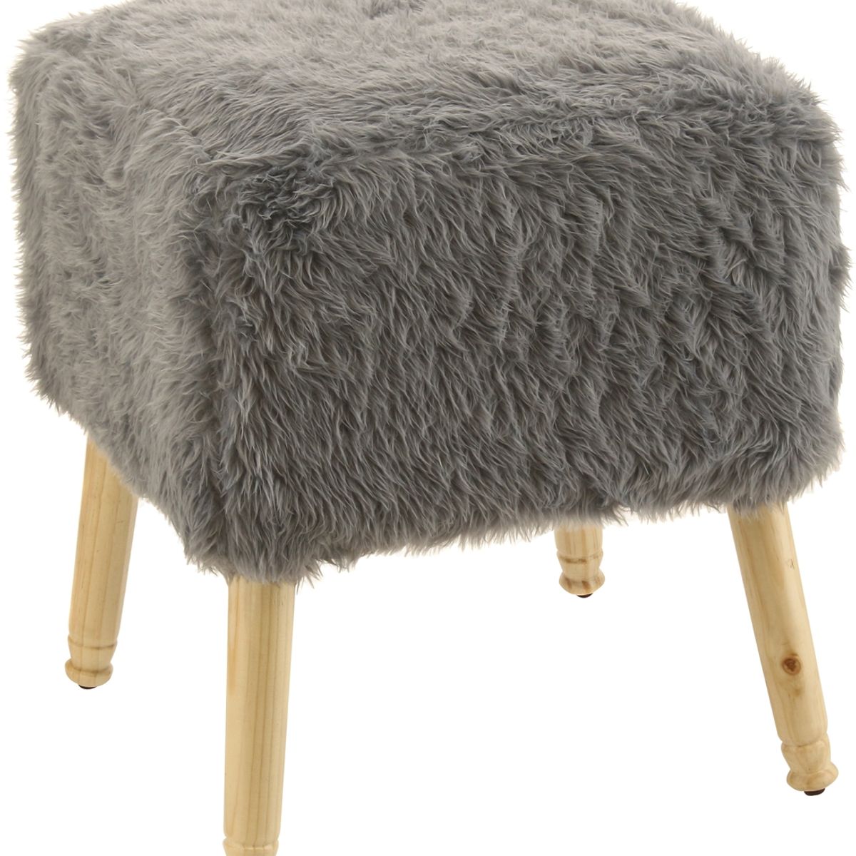 GENERICO - Pouf Kira Gris Piel Sintética 42x42x43 cm Máxima Design