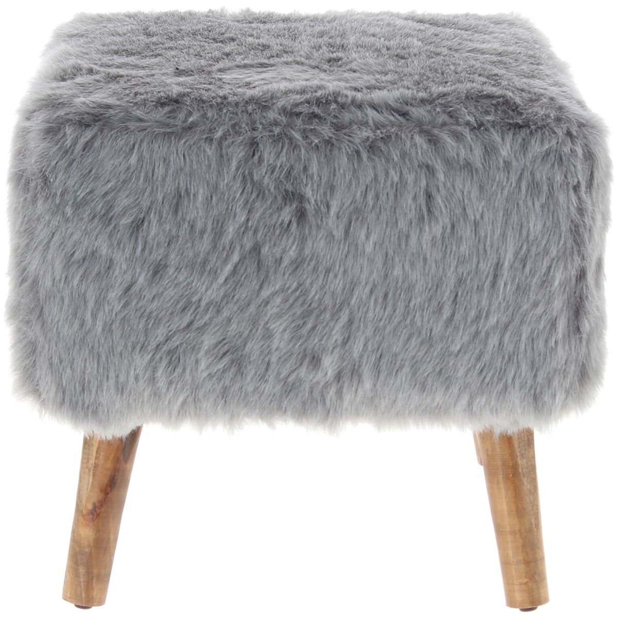 GENERICO - Pouf Kira Gris Piel Sintética 42x42x43 cm Máxima Design