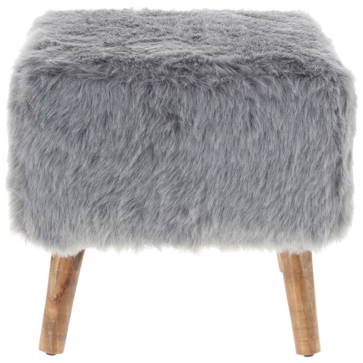 GENERICO - Pouf Kira Gris Piel Sintética 42x42x43 cm Máxima Design