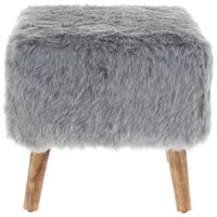 Pouf Kira Gris Piel Sintética 42x42x43 cm Máxima Design