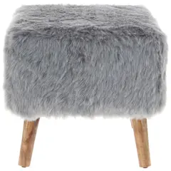GENERICO - Pouf Kira Gris Piel Sintética 42x42x43 cm Máxima Design