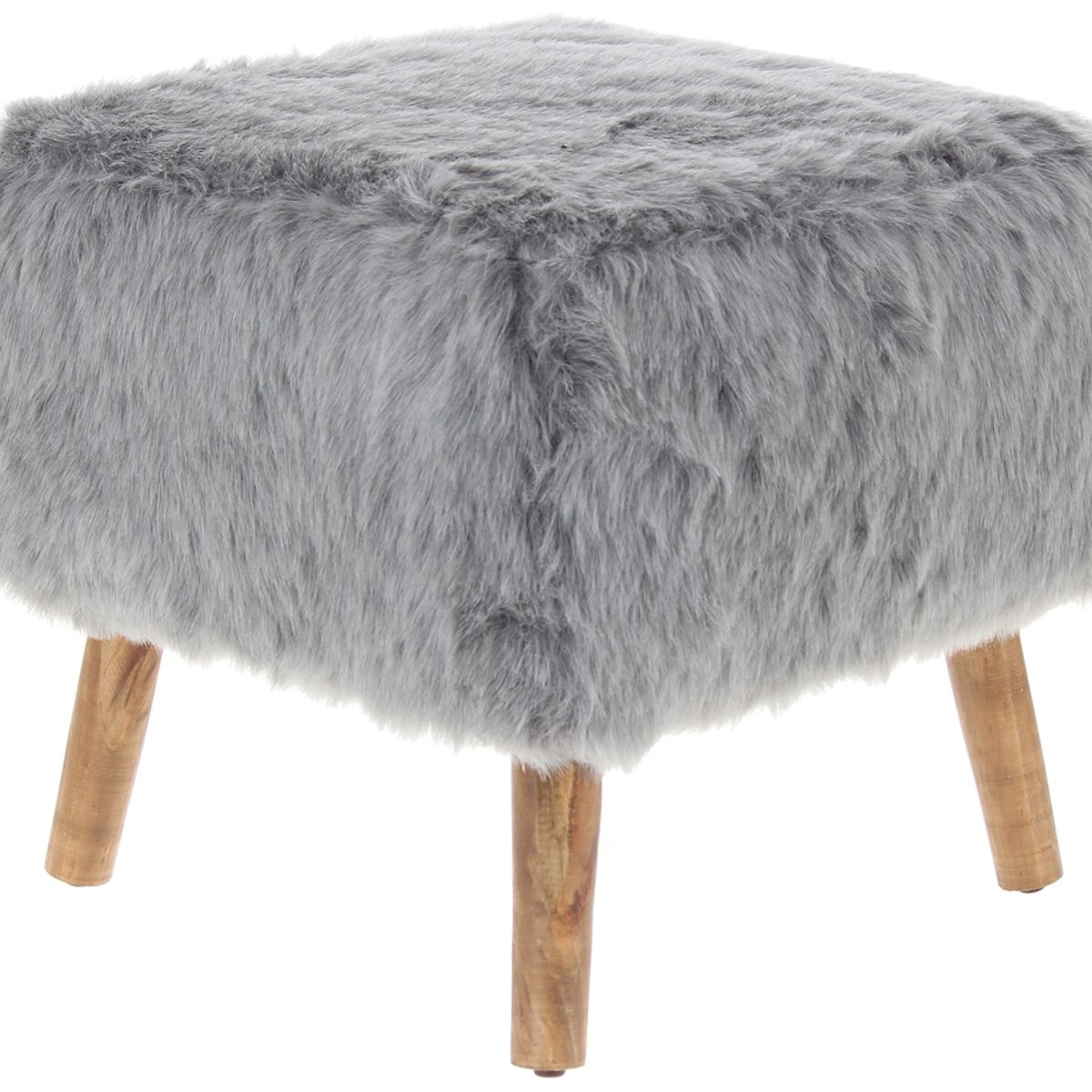 GENERICO - Pouf Kira Gris Piel Sintética 42x42x43 cm Máxima Design