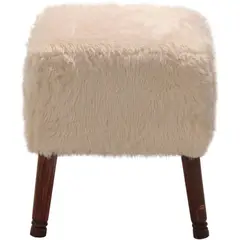 GENERICO - Pouf Kira Diseño Crudo Piel Sintética 42x42x43 cm Máxima Design