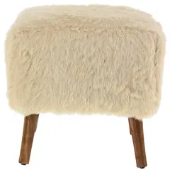 GENERICO - Pouf Kira Crudo Piel Sintética 42x42x43 cm Máxima Design