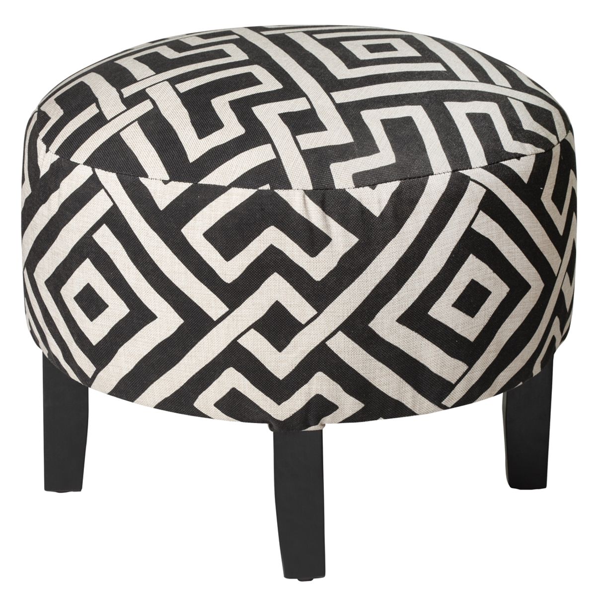 GENERICO - Pouf Jack Blanco Negro 48x48x40 cm Máxima Design.