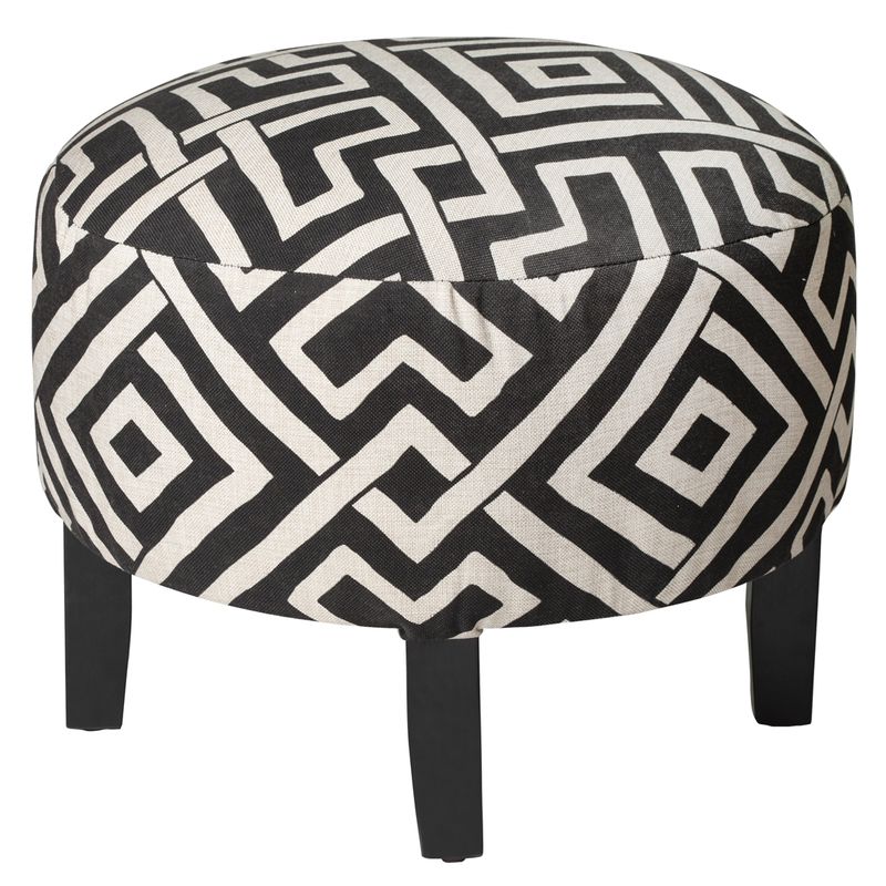 GENERICO - Pouf Jack Blanco Negro 48x48x40 cm Máxima Design