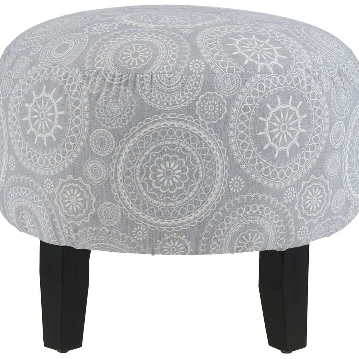 GENERICO - Pouf Jack Mándala Gris Estampado 48x48x40 cm Máxima Design