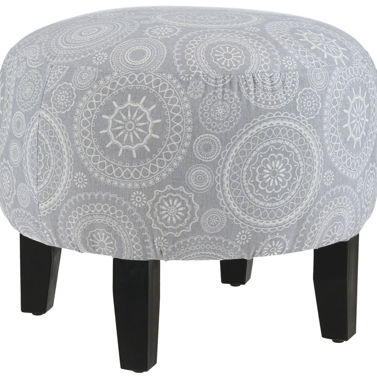 GENERICO - Pouf Jack Mándala Gris Estampado 48x48x40 cm Máxima Design