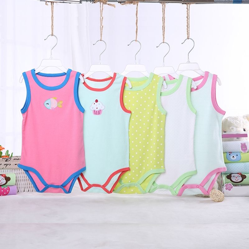 SUPER BABY - Body Sin Manga bebes Set 5 Piezas De Algodon Niña