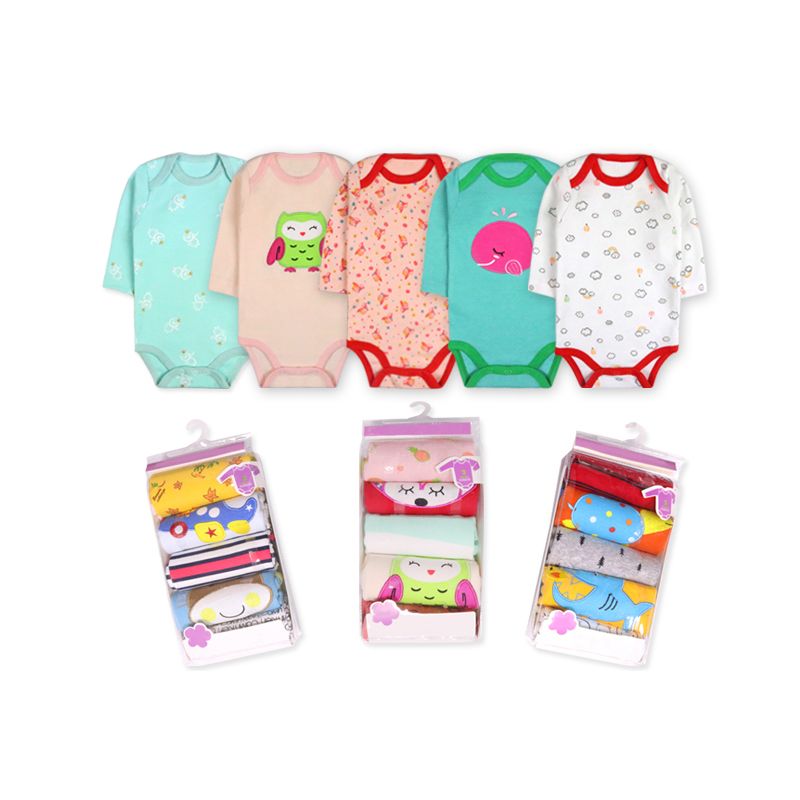 BABYKIDS DIVANA - Pack 5 Body Manga Larga bebes De Algodon Niña