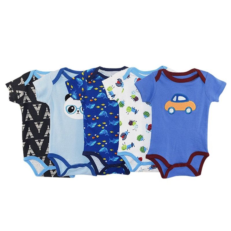 SUPER BABY - Body Manga Corta bebes Set 5 Piezas De Algodon Niño
