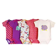 SUPER BABY - Body Manga Corta bebes Set 5 Piezas De Algodon Niña