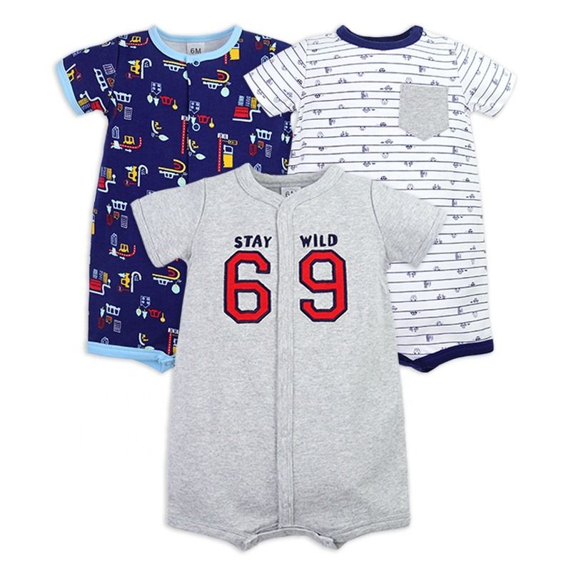 SUPER BABY - Enteritos Mamelucos para bebes. Bodys De Algodon 3 Unidades