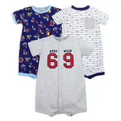 SUPER BABY - Enteritos Mamelucos para bebes. Bodys De Algodon 3 Unidades