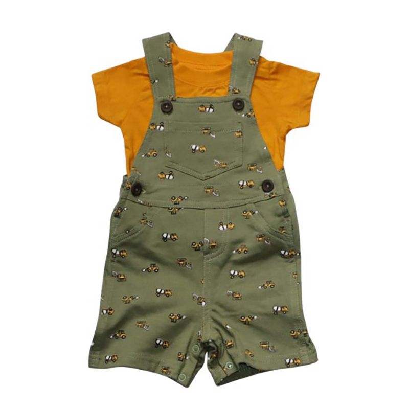 SUPER BABY - Conjunto de jardinera  polera manga corta bebe Carritos